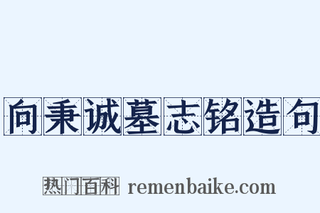 向秉诚墓志铭造句是什么意思的图片